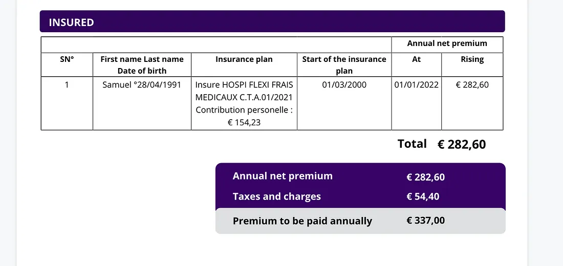 insurance statement